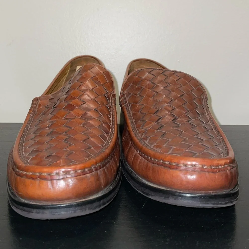 Cole Haan Slip on Dress Shoe with basket weave tongue.  Men's Size 13.‎  Leather